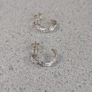 Sterling Ribbon Twist Earrings